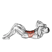 Animated demonstration of the 3/4 sit-up