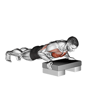 Animated demonstration of the incline push-up