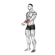 Animated demonstration of the side wrist pull stretch