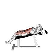 incline leg hip raise (leg straight)