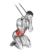 band kneeling twisting crunch