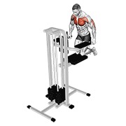 assisted wide-grip chest dip (kneeling)